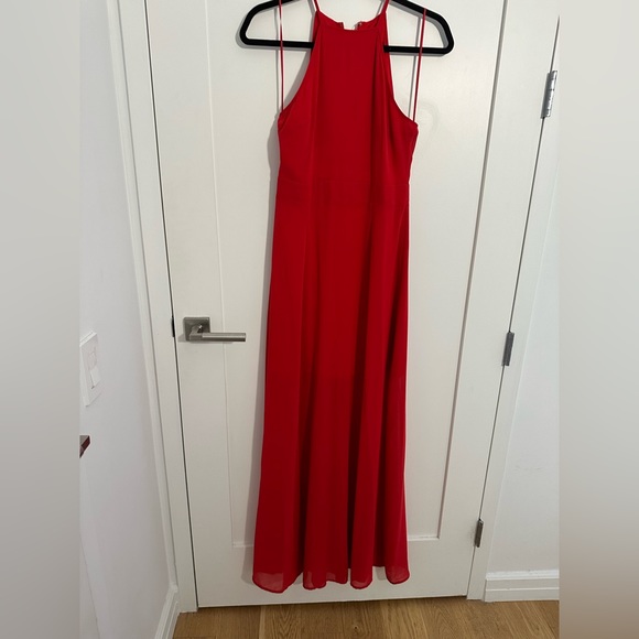 Express Halter Neck Red Maxi Dress - Picture 3 of 4
